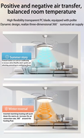 Ventilateur de plafond DC décoratif encastré de 42 pouces, télécommande invisible rétractable à lumière LED incluse pour la décoration de plafond à la maison