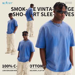 Camisetas personalizadas para hombre al por mayor, camisetas con estampado en blanco de 270gsm de gran tamaño con lavado ácido Vintage para hombre - Product Image 6