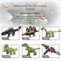 Xingle Kids - Jouet éducatif sûr pour enfants - Série dinosaures - Modèle en plastique ABS - Ensemble de blocs de construction DIY - Unisexe - Multi-âges