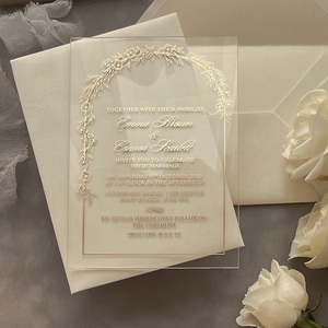 Invitaciones de Boda Personalizadas de Alta Gama con Impresión Tipográfica, Papel de Algodón Repujado, Tarjetas de Invitación de Matrimonio para Boutique de Lujo - Product Image 4