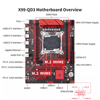 Motherboard DDR3 X99 QD3 Mendukung E5-2629v3/ E5-2696v3/ E5-2696v4, Maksimal Mendukung RAM 128GB untuk PC