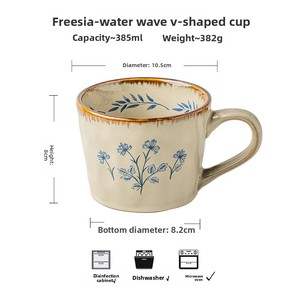 Высококачественные керамические кофейные кружки в античном стиле, красивый винтажный дизайн для офисного чая, трансграничный экспорт - Product Image 2