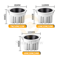 Éclairage de plafond commercial, downlight et spot LED réglables, downlight LED à intensité variable, spot LED étanche sans cadre