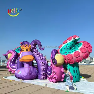 Hermoso escenario de pulpo inflable gigante para decoración de fiestas y eventos