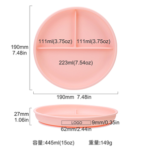 Bol d'alimentation divisé en silicone PLA avec logo personnalisé pour l'apprentissage de la diversification alimentaire des nouveau-nés - Product Image 4