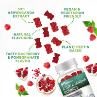 Complément alimentaire en gommes à la saveur de cerise naturelle, vegan, KSM 66 Ashwagandha, vitamine D, pour hommes, en gros, OEM, marque privée