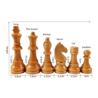 Vente en gros de jeux de société écologiques pour enfants de 4,5 pouces, pièces d'échecs en bois de grande taille de haute qualité, backgammon