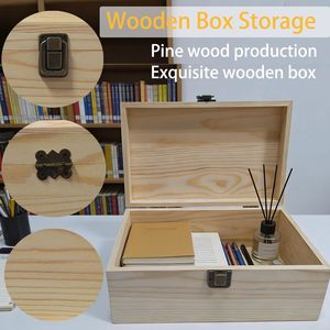 Caja <span class=keywords><strong>de</strong></span> Almacenamiento <span class=keywords><strong>de</strong></span> Madera Grande sin Acabado con Tapa, Cajas <span class=keywords><strong>de</strong></span> Madera Maciza <span class=keywords><strong>de</strong></span> Pino para Manualidades con Caja Pequeña Adicional para Regalos - Product Image 4