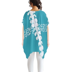 A buon mercato blu polinesiano paucenikeni Elei modello da <span class=keywords><strong>donna</strong></span> eleganti camicette con Poncho Flowy top camicie eleganti da <span class=keywords><strong>donna</strong></span> - Product Image 3