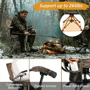 マイデイズ アウトドア カモ フォールダブル デュラブル 360 °   回転式ヒート付きハンティングチェア（ハードアーム付き、グランドブラインド用、釣り・キャンプ用） - Product Image 3