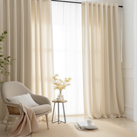 Vente en gros de rideaux transparents en tulle brodé avec cantonnière occultante pour la couverture de fenêtre