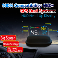 OBD2 GPS HUD avec commutateur de mode physique, écran à 98% de transmission, -40 ° De la lettre C à la 120 ° Corps pliable C & 20 mm pour tous les véhicules