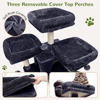 Torre para Gatos Starmoon para Gatos de Interior, com Arranhador, Rede, 3 Plataformas, 2 Casas e 2 Cestas Suspensas