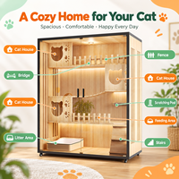 Vente en gros : Villa pour chat moderne de luxe en bois massif, pour intérieur, avec structure d'escalade, respirante, imperméable et écologique, tout-en-un