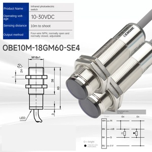 Sensor Fotoeléctrico Retroreflectivo Tipo OBS4000-18GM60-E4, Polarizado, 4m, M18, NPN, Luz/Sumisión, IP67, 10-30V DC, Interruptor Industrial - Product Image 5