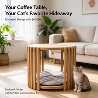 Table d'appoint et table basse USMILEPET pour humains et animaux, 2-en-1, nid douillet pour animaux, montage facile pour salon, balcon, appartement