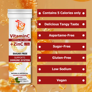 Tabletas Efervescentes Oem Odm con Vitamina C y Zinc, Refuerzo Inmunológico, Antioxidante, Alta Potencia, Sabor Naranja, Suplementos Vitamínicos - Product Image 3