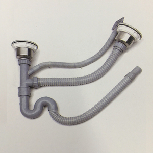 Đôi đầu bếp Sinks Lọc 304 thép không gỉ drainer đôi bát bồn rửa <span class=keywords><strong>Siphon</strong></span> với ống - Product Image 2