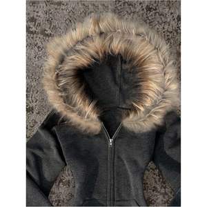 Sweat-shirt à capuche zippé personnalisé pour femme, en molleton doux à manches longues, avec poches, style streetwear, en polyester et coton tricoté - Product Image 6