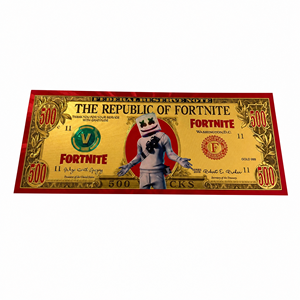 Nouvelle collection 2026 : Billet de banque commémoratif <span class=keywords><strong>Fortnite</strong></span> 5 designs, plaqué or, en plastique, avec impression UV double face – Cadeau souvenir - Product Image 5