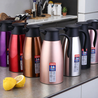 Cafetière Thermos en Acier Inoxydable 304, 2L, Grande Capacité, Design Moderne, Isolation Sous Vide, Pour Usage Domestique