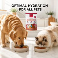 Bouillon de bœuf instantané pour chiens et chats 102g – Riche en protéines, aide au bien-être des articulations, hydratation et maintien, qualité alimentaire humaine, stimulant de vitalité