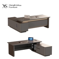 Bureau de direction moderne de luxe en bois massif avec panneau au design durable, modulaire et multifonctionnel pour bureau à domicile, PDG, villas et hôtels