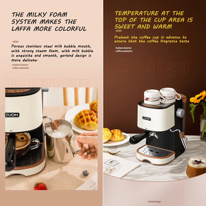 Machine à café électrique portable, pompe automatique, acier inoxydable, pression de 20 bars, mousseur à lait vapeur intégré, cafetière pour la maison - Product Image 6