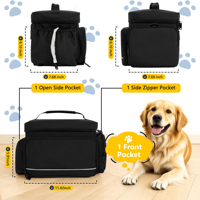 Sac de voyage pour chien et chat, approuvé par les compagnies aériennes, portable, imperméable, en polyester, organisateur, pour les voyages de week-end, 2 bols, 2 contenants pour aliments, pour l'alimentation