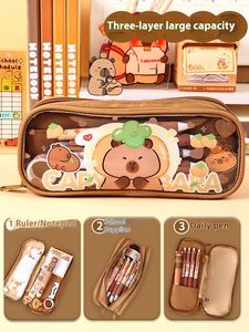 Étui à crayons transparent en toile TPU pour enfants, design mignon de dessins animés pour garçons, étanche, pour filles - Product Image 3