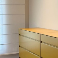 Commode de rangement moderne pliable jaune mat sur mesure à 8 tiroirs, sans poignée, pour salon, avec compartiments séparés, du fabricant