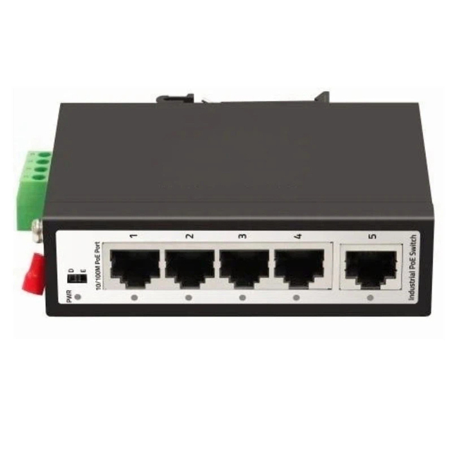 Factory Supply Industrial Grade 5Port POE Switch 4 100Mbps PoE Ports+100Mbps Uplink RJ45 Unmanaged Ethernet POE Switch