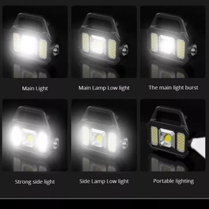 Linterna de Trabajo Multifuncional, Linterna de Búsqueda, Linterna Recargable COB Plateada, Lámpara LED Solar Portátil para Exteriores y Camping - Product Image 6