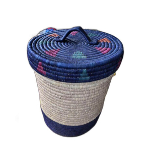 <b>Large</b> Capacity Jute Cotton Rope Woven <b>Laundry</b> Basket <b>Hamper</b> With Comfortable Carry Handles Durable Storage Organizer For Clothes - Product Image 1