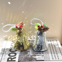 Discokugel Weihnachtsglocke Spiegel-Baumschmuck Hängende Dekoration Funkelnde Feiertagsdekoration Weihnachten Neu Abschluss Vatertag