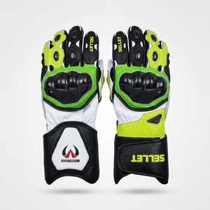 Guantes de Motociclismo de Cuero Genuino Premium con Protección para los Nudillos para Hombre, Guantes Deportivos para Motociclismo de Carretera - Product Image 1