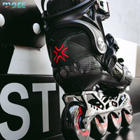 Patins à roulettes de slalom professionnels en fibre de carbone SeeMore pour adultes et enfants, chaussures de patinage à roulettes à 4 roues avec bottes en carbone