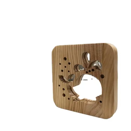 Lampe en bois Animal mignon 15x15x3cm lampe patte de chat 3D USB LED lampe de Table interrupteur lampe sculpture en bois pour chambre d'enfants