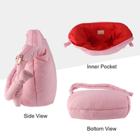 Leichte benutzer definierte Frauen Mini Schulter geste ppte geschwollene Handtasche Nylon Puffer Umhängetasche