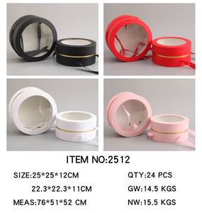 Clear Set <span class=keywords><strong>2</strong></span> Caja de regalo redonda con cinta Baby shower Como caja de regalo de fiesta Best man Round Set <span class=keywords><strong>2</strong></span> sin cubierta - Product Image 6