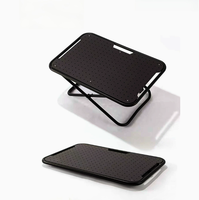 Table de camping pliable à hauteur réglable 62x43cm, légère en aluminium, portable, avec poignée pour barbecue en plein air