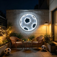 Enseigne néon de football en acrylique rétroéclairé, imprimée UV sur mesure, style Art Déco pour murs intérieurs, pour usage publicitaire dans les centres commerciaux et les parcs