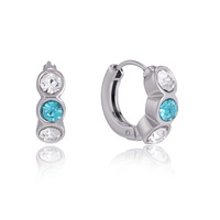 Boucles d'oreilles Huggie en acier inoxydable plaqué or 18 carats, étanches et inaltérables, avec zircone colorée, pour usage quotidien, vente en gros