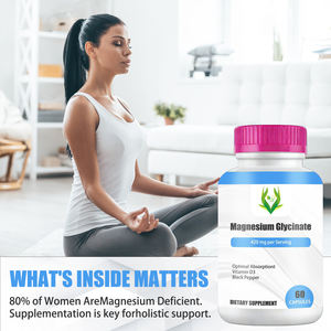 Cápsulas de Glicinato de Magnesio de 420 mg Fáciles de Absorber con Vitamina D3 para la Salud Muscular y el Apoyo Digestivo, Suplemento de Magnesio - Product Image 4