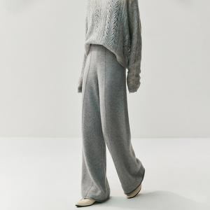 <span class=keywords><strong>Pantaloni</strong></span> in Misto Lana e Cashmere per <span class=keywords><strong>Donna</strong></span>, Produzione OEM, <span class=keywords><strong>Classici</strong></span> della Mongolia Interna, Tinta Unita, Gamba Larga - Product Image 2