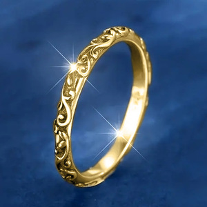 Anello vintage con incisione floreale, gioiello di tendenza effetto invecchiato, accessorio da donna, idea regalo - Product Image 2