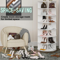 Range-chaussures rotatif à 360 degrés en plastique Cedar Space, 7 niveaux, pour la maison, le centre commercial, l'entrée, à plusieurs étages