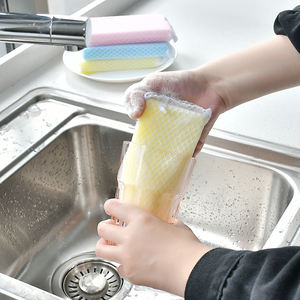 Éponge en tissu net <span class=keywords><strong>Nettoyage</strong></span> ménager Éponge carrée Net Lavage Éponge à récurer pour la vaisselle - Product Image 3