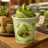 Étiquette personnalisée pour thé vert matcha, autocollant adhésif en vinyle durable, écologique et imperméable, en rouleau, pour gobelets de crème glacée et desserts
