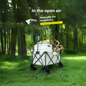 Ráp cắm trại Xe đẩy toa xe với bánh xe lớn: Một gấp câu cá bollerwagen Xe đẩy bãi biển giỏ hàng cho cát. - Product Image 4